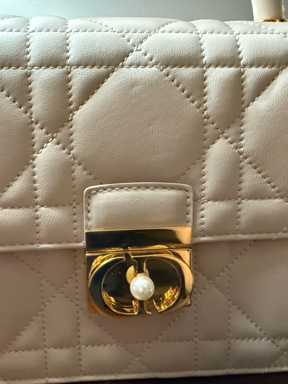 Dior Beige Quilted Top-Handle Satchel with Gold Hardware Limited Edition 2024 - Picture 3 of 9